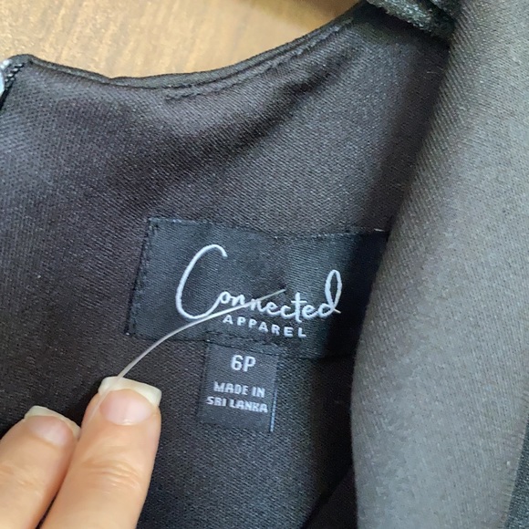 Connected apparel black dress sleeves w sheer stripes 6P 6 petite - Picture 8 of 15